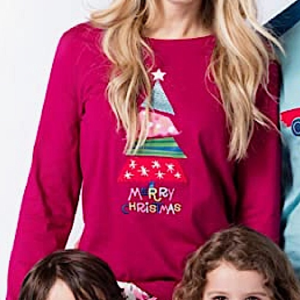 New Hatley Little Blue House Women's Merry Christmas Family Pajamas Shirt Xmas S